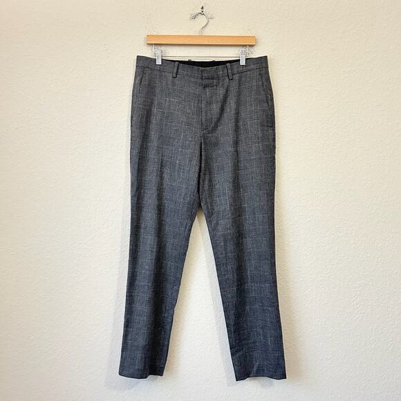 THEORY Mayer Dress Pants Gray Straight Leg Trousers Preppy Business - Picture 1 of 14